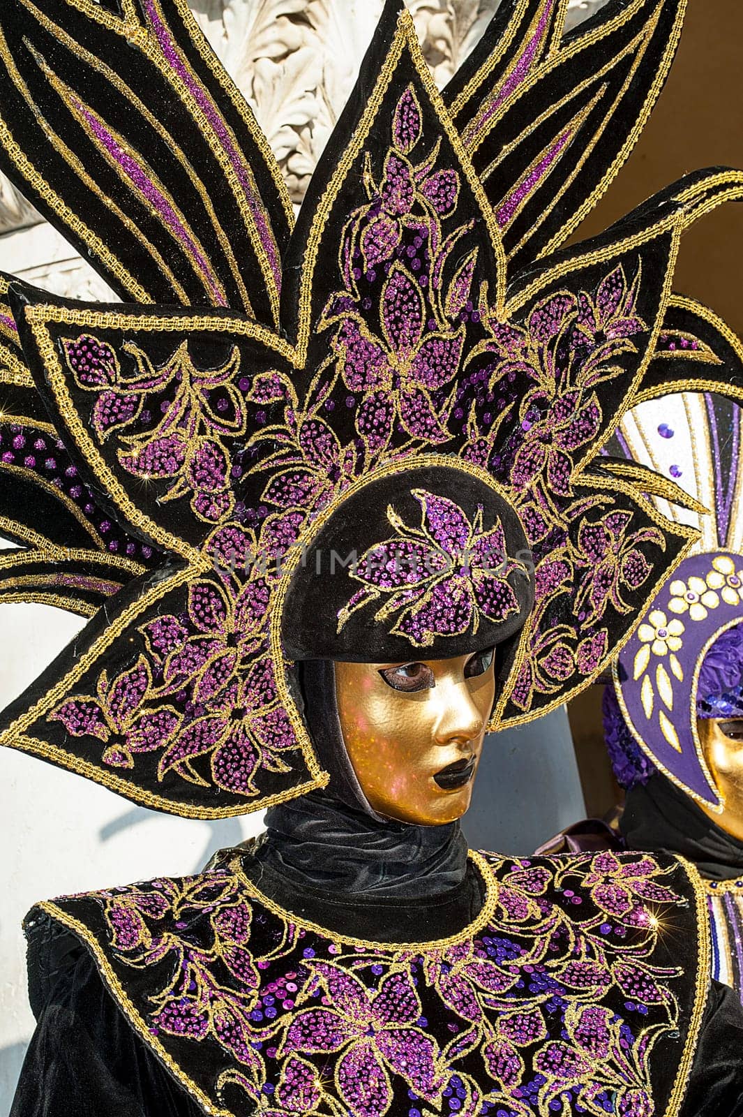 VENICE, ITALY - Febrary 6 2018: The masks of the Venice carnival 2018.