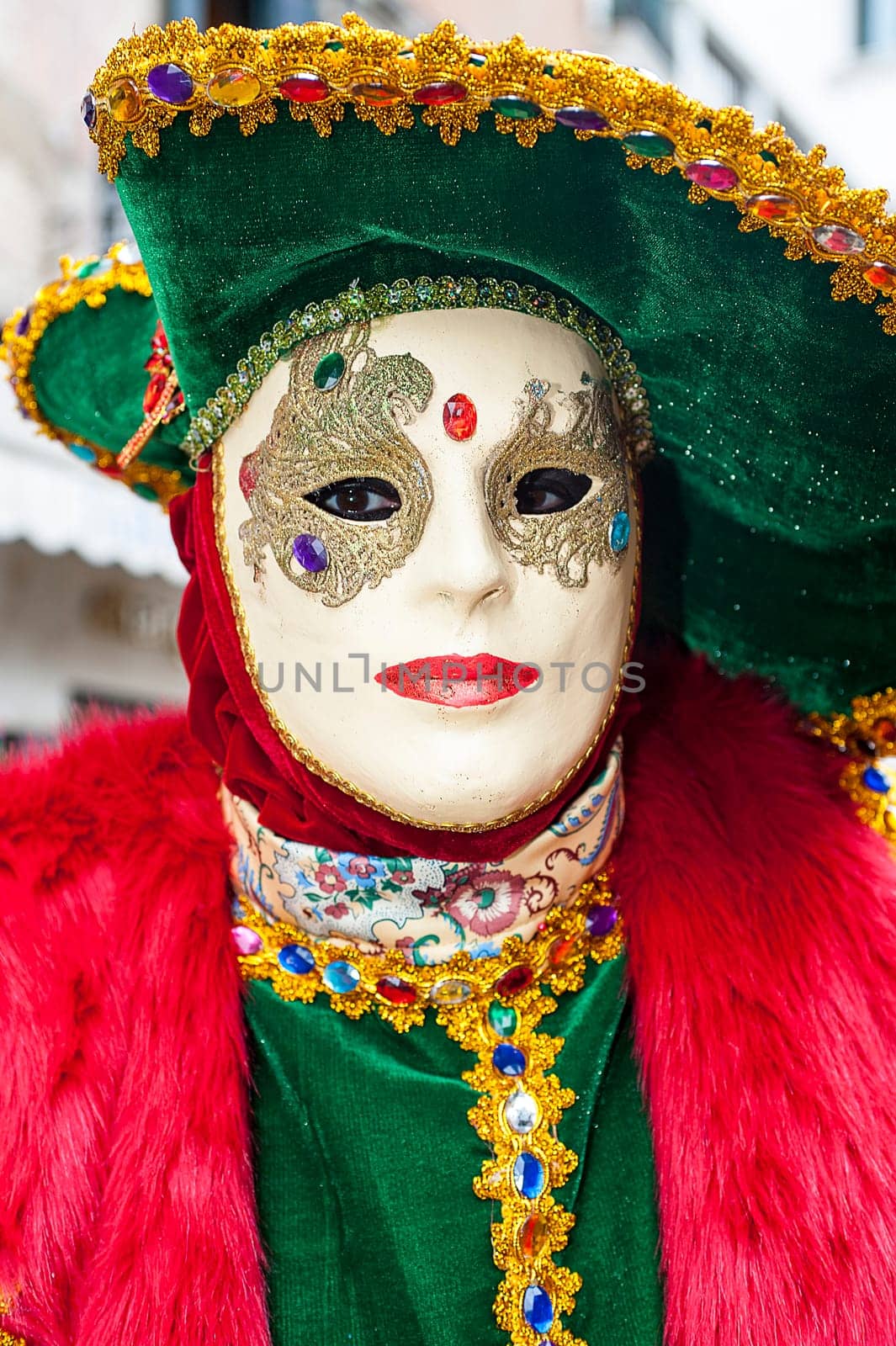 VENICE, ITALY - Febrary 6 2018: The masks of the Venice carnival 2018.