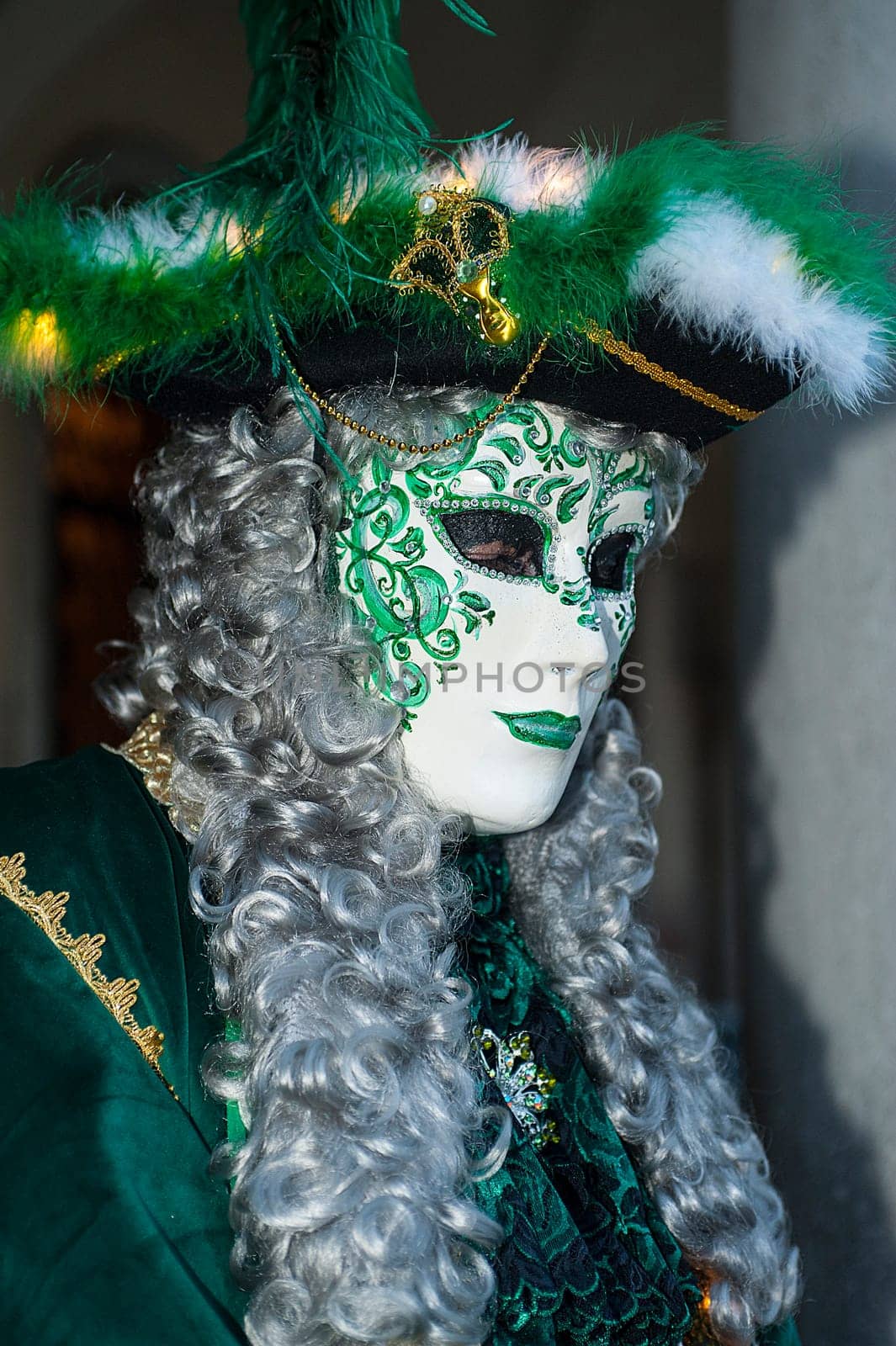 VENICE, ITALY - Febrary 6 2018: The masks of the Venice carnival 2018.