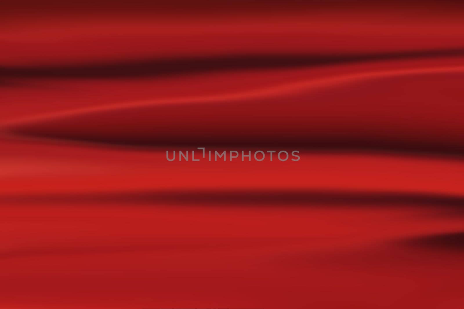 Abstract red color wave with shadows. Long horizontal background. Horizontally.