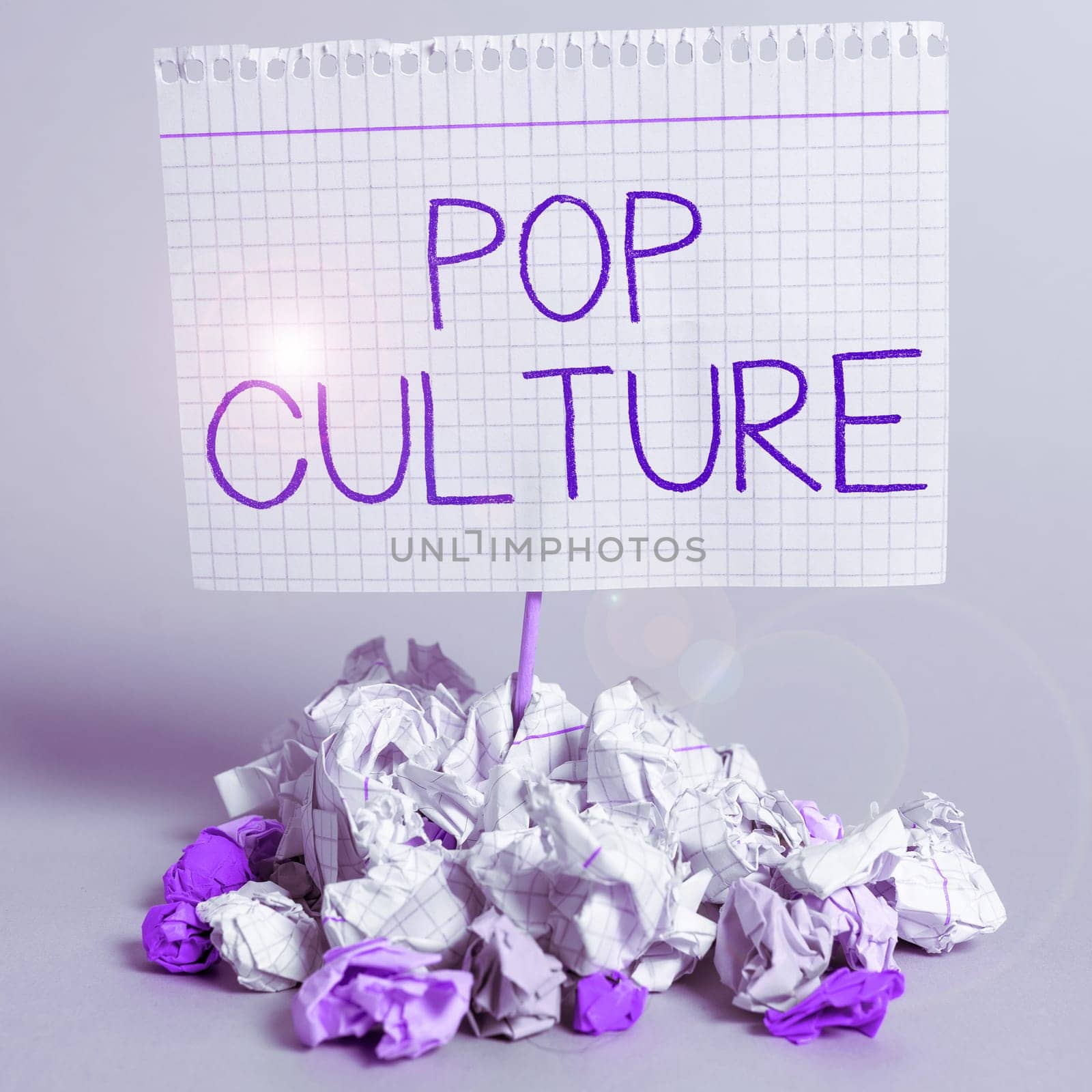 Text caption presenting Pop Culture, Business idea describes the lifestyle and tastes of the majority of mostly younger people