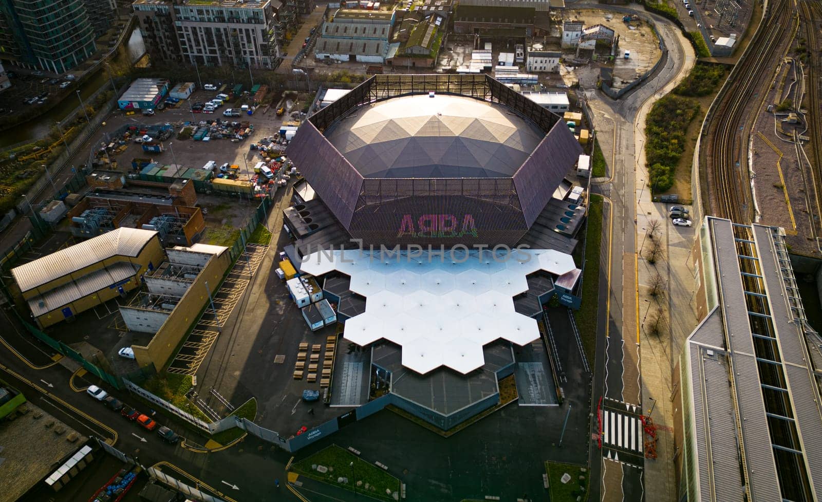 ABBA Arena in London - aerial view over the concert hall - LONDON, UNITED KINGDOM - DECEMBER 20, 2022