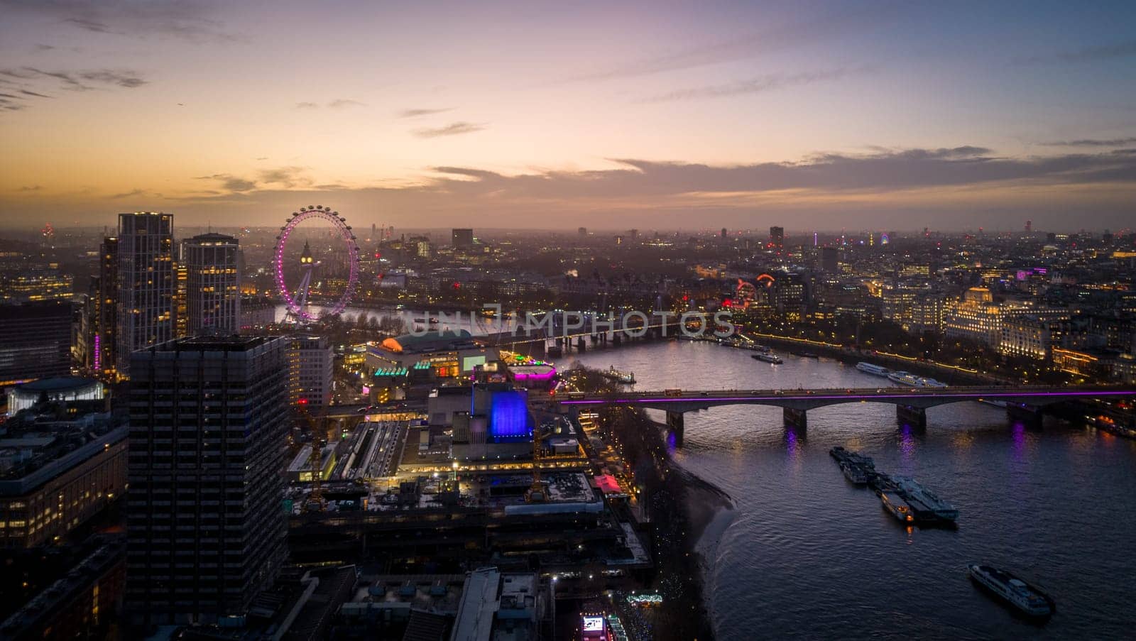 City of London in the evening - aerial view - travel photography