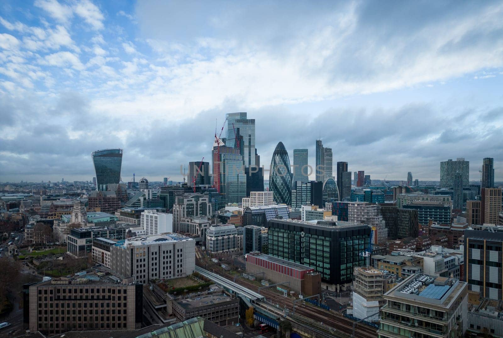 City of London from above - LONDON, UNITED KINGDOM - DECEMBER 20, 2022