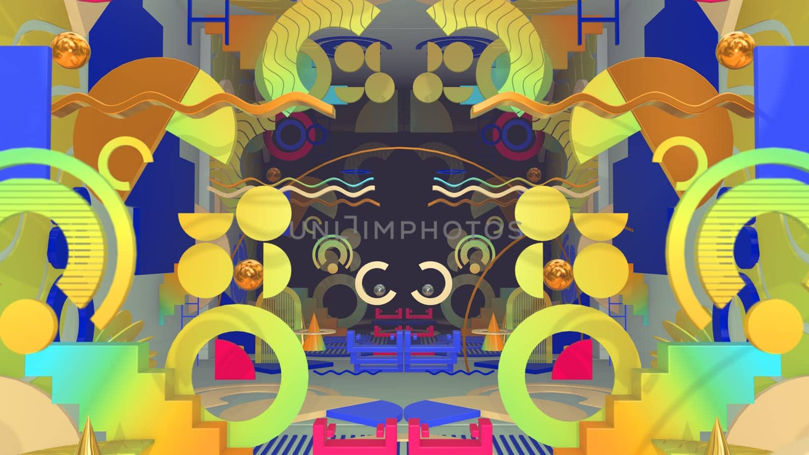 3D illustration Background for advertising and wallpaper in flat art style and abstract scene. 3D rendering in decorative concept.