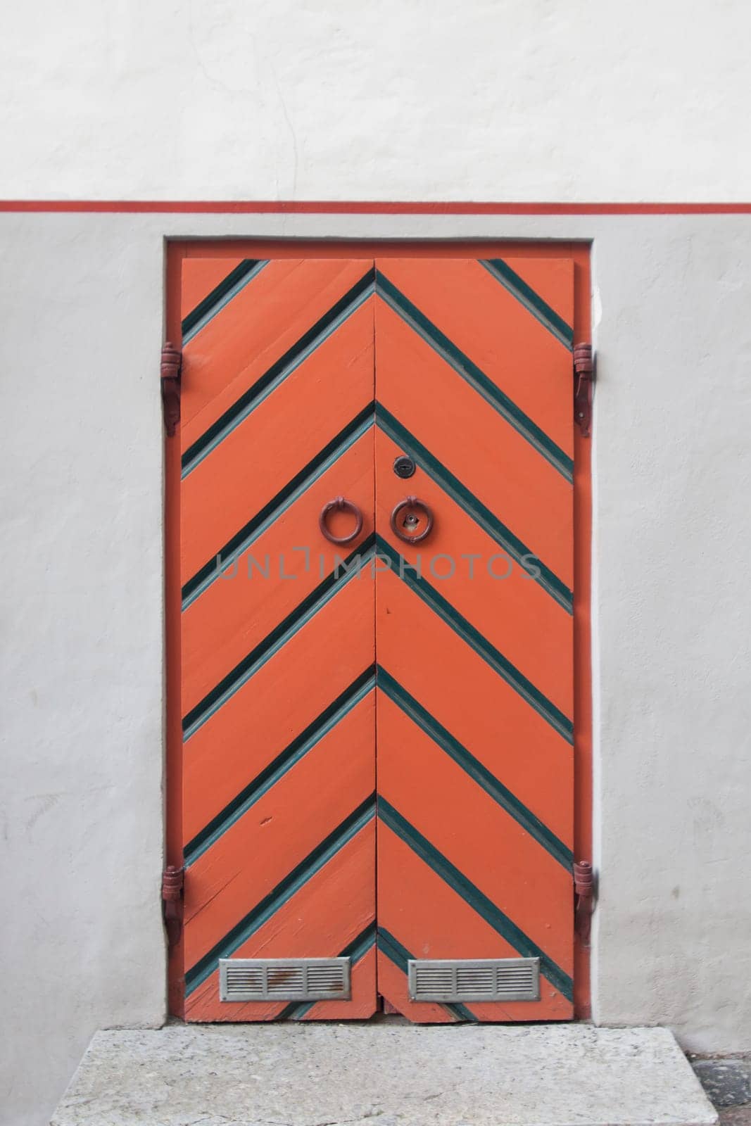 middle ages wooden orange door