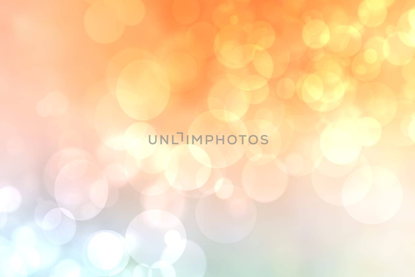 Abstract blurred fresh vivid spring summer light delicate pastel yellow pink orange bokeh background texture with bright circular soft color lights and stars. Beautiful backdrop illustration.