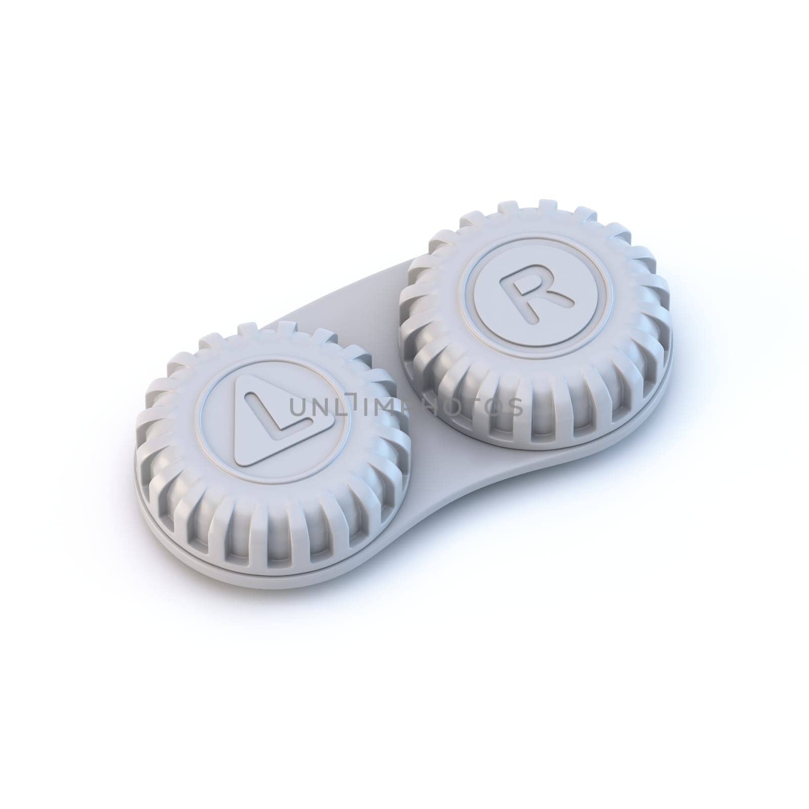 Lens case 3D rendering illustration isolated on white background