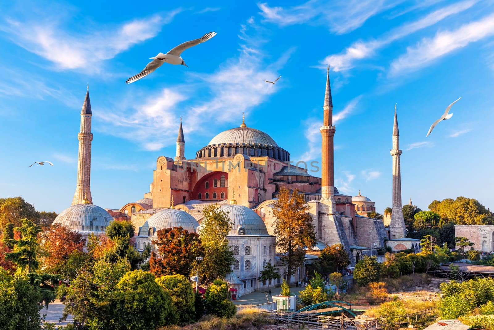 Amazing view on Hagia Sophia in Istanbul, Turkey.