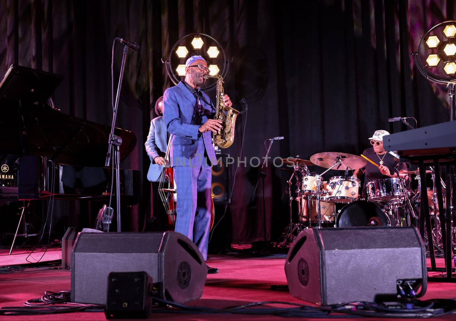 Cracow, Poland - July 08, 2022: Kenny Garrett Quintet performing live on the Kijow Centre stage at Summer Jazz Festival in Cracow, Poland
