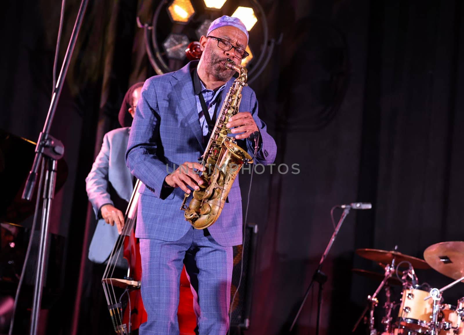 Cracow, Poland - July 08, 2022: Kenny Garrett Quintet performing live on the Kijow Centre stage at Summer Jazz Festival in Cracow, Poland