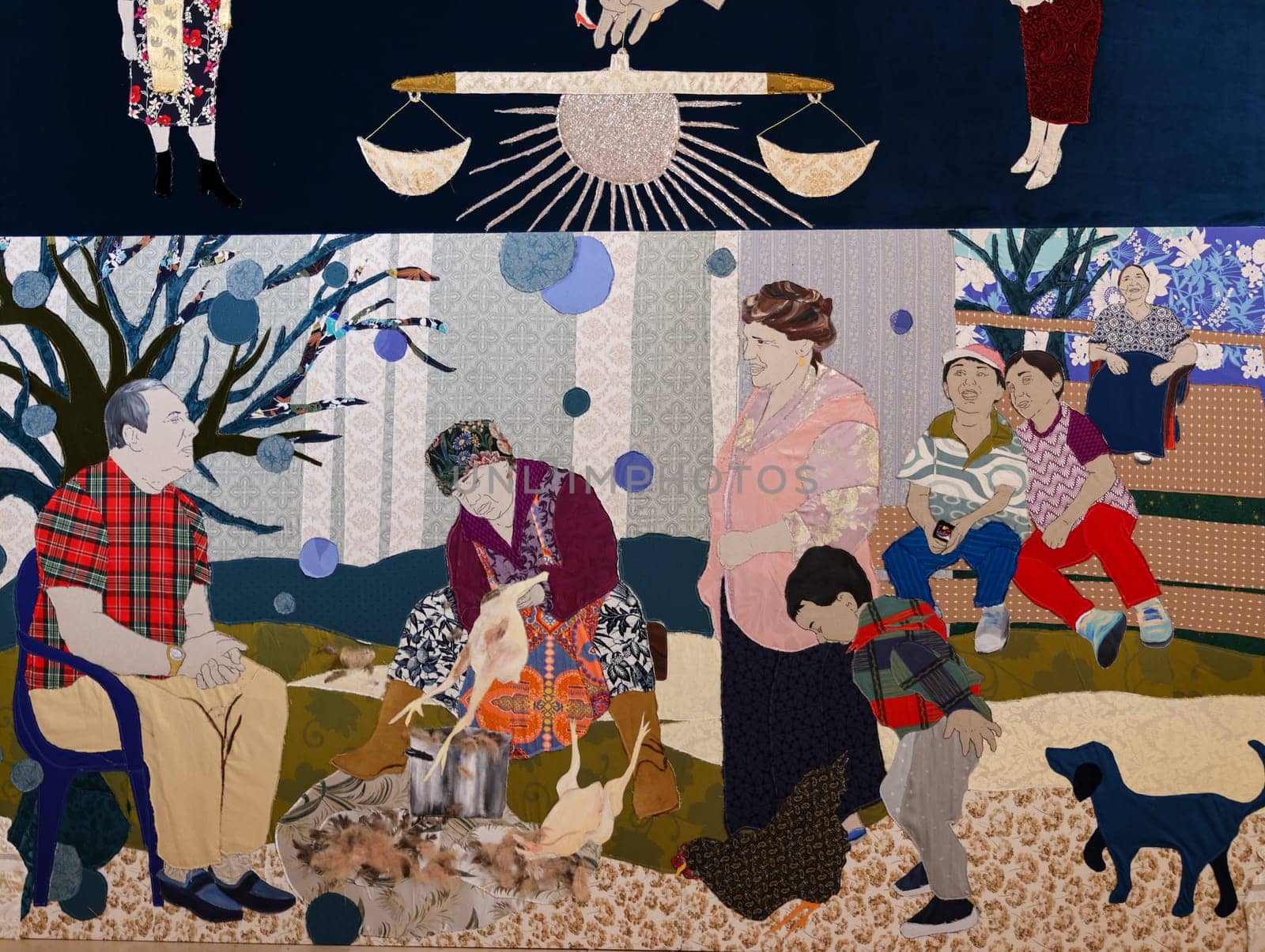 Venice, Italy - Sept 6, 2022: 59th Venice Art Biennale in Venice. Re-enchanting the World the project by Małgorzata Mirga-Tas manifesto on Roma identity and art at the Polish pavilon