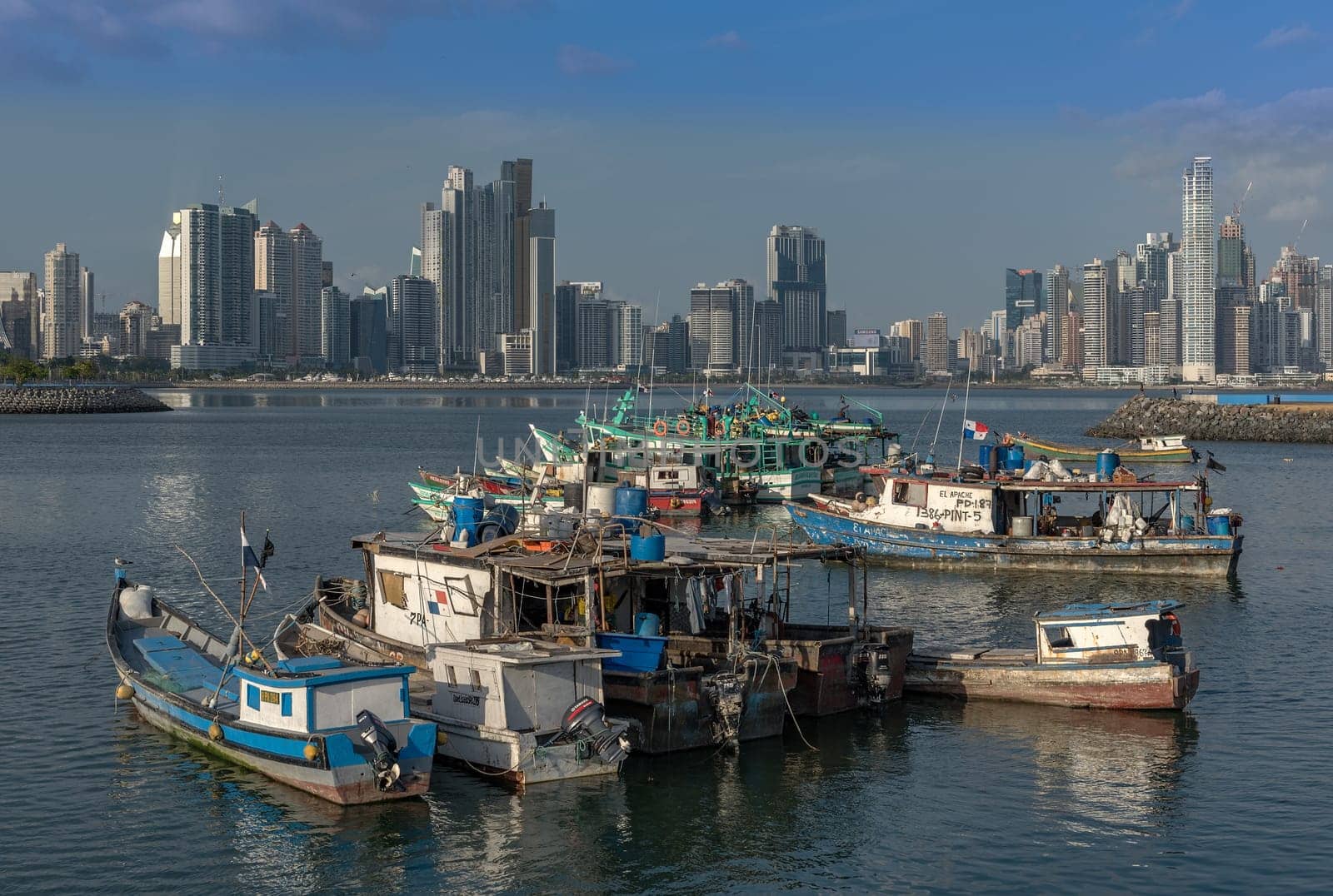 View of the skyscraper silhouette of Panama City