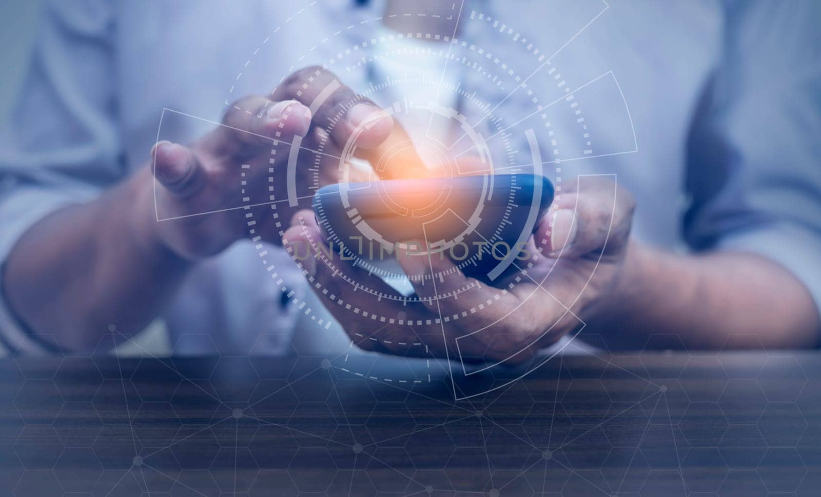 Age of technology People's, Use of technology in the modern era, Interconnection by internet network, Communication with the Internet, Hand man using smart phone mobile blurred background