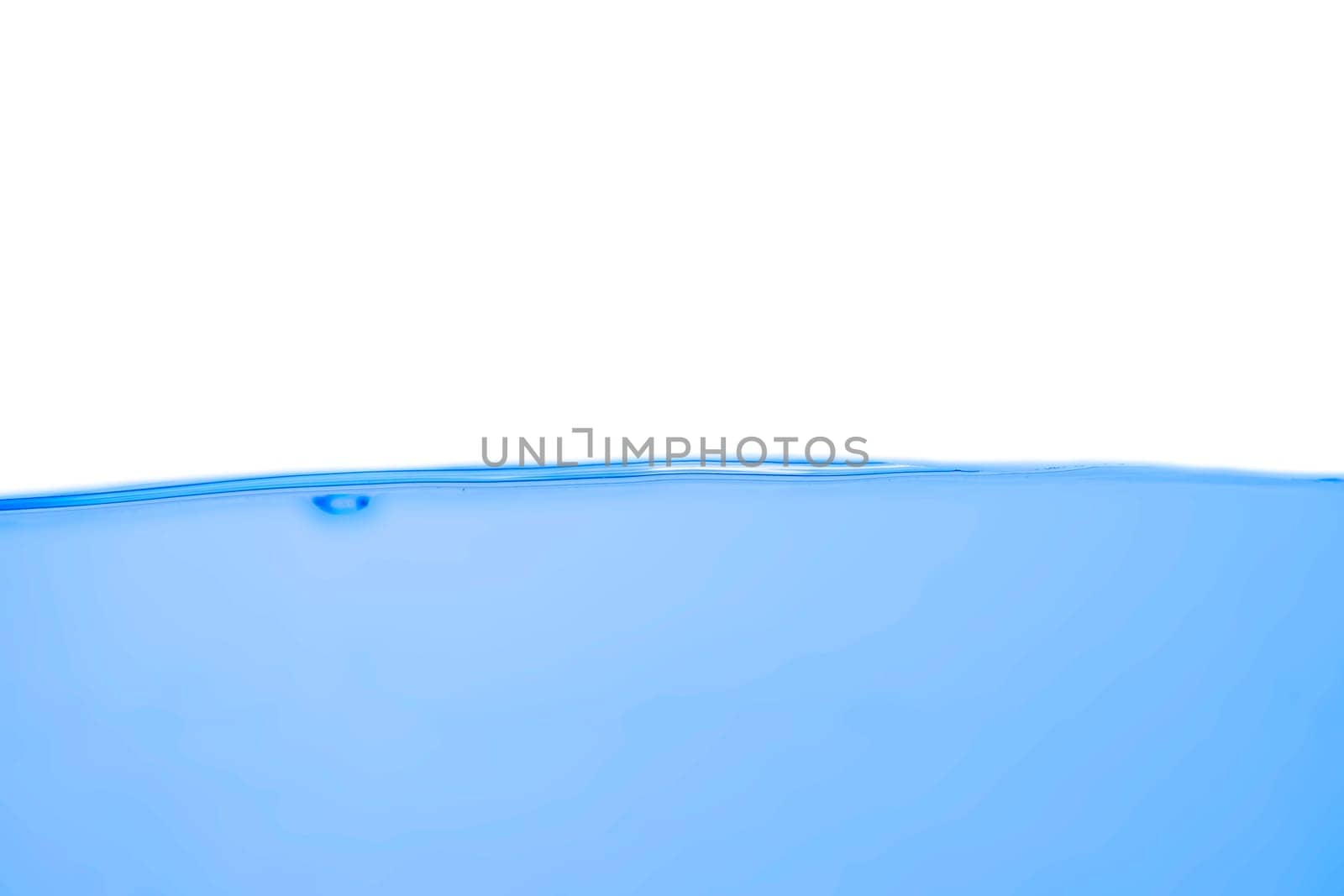 Water wave with bubbles on a white background