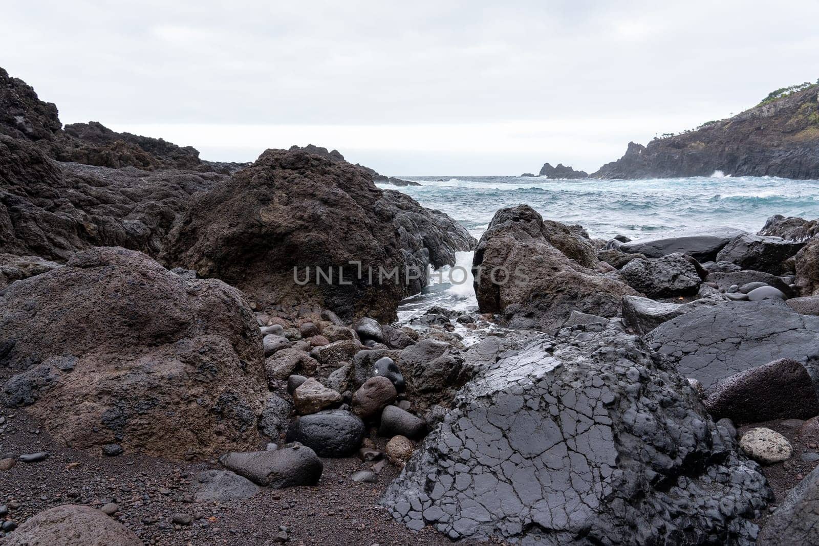 The Landscape on the coast in the Town Seixal on the Island of Madeira in the Atlantic Ocean