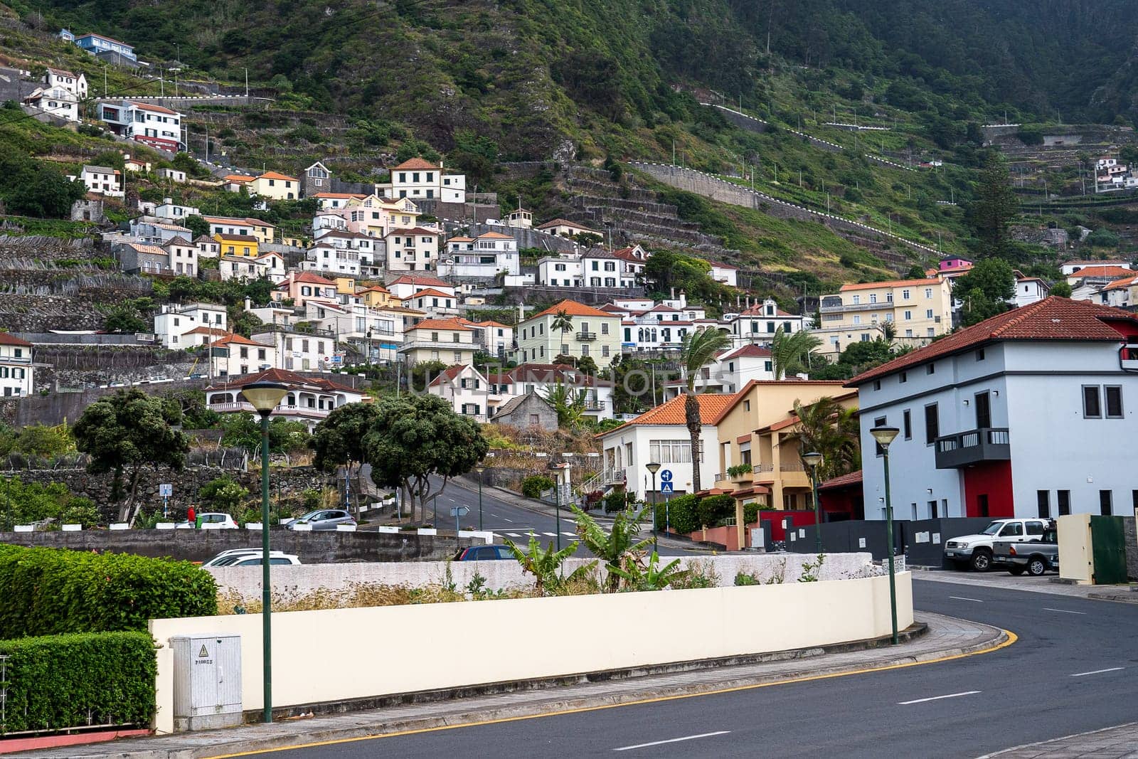 Madeira/Portugal - July 13 2021 The view of town Porto Moniz