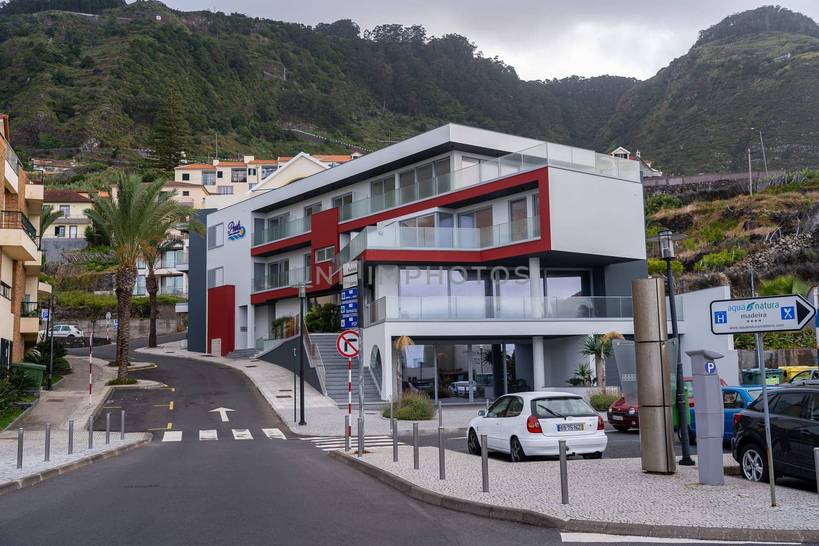 Madeira/Portugal - July 13 2021 The view of town Porto Moniz
