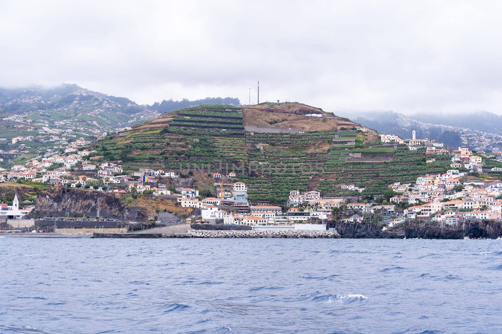 View from the sea of the Funchal city, Madeira, Portugal.
