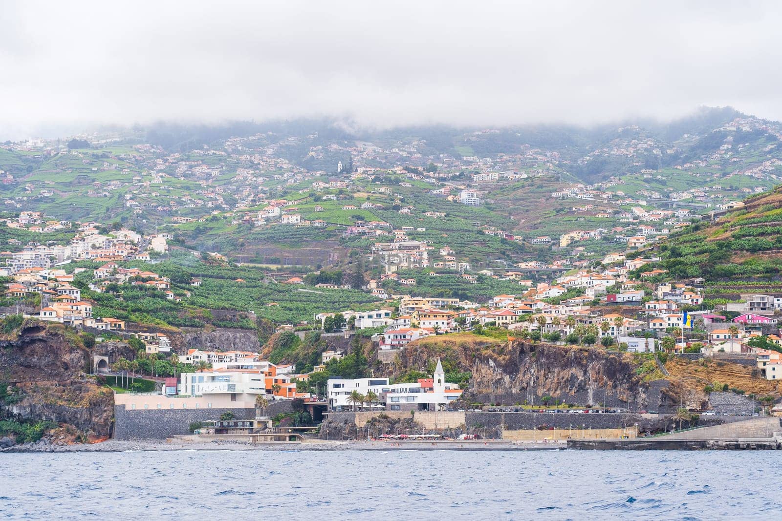 View from the sea of the Funchal city, Madeira, Portugal.
