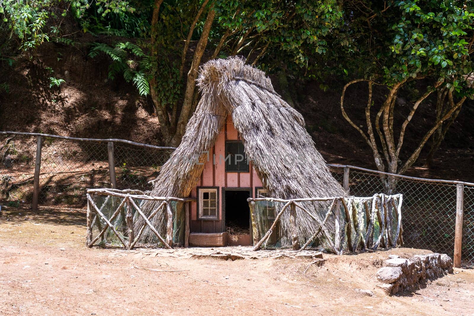 The small house for dog or birds like a traditional madeira house.
