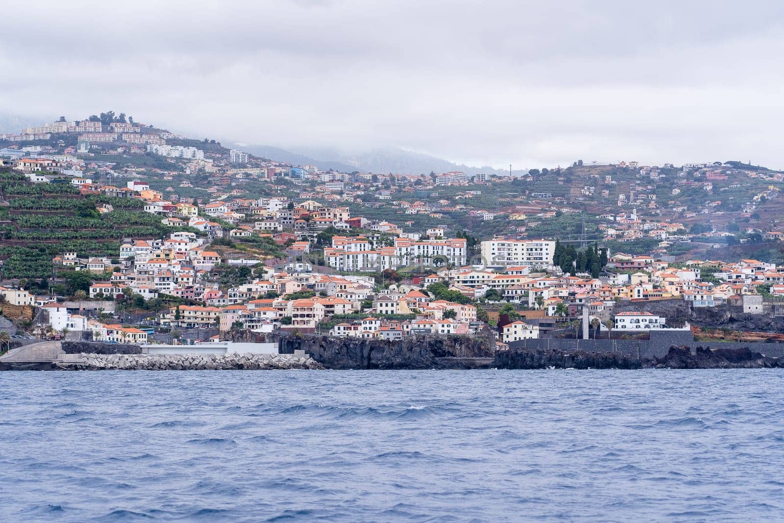 View from the sea of the Funchal city, Madeira, Portugal.