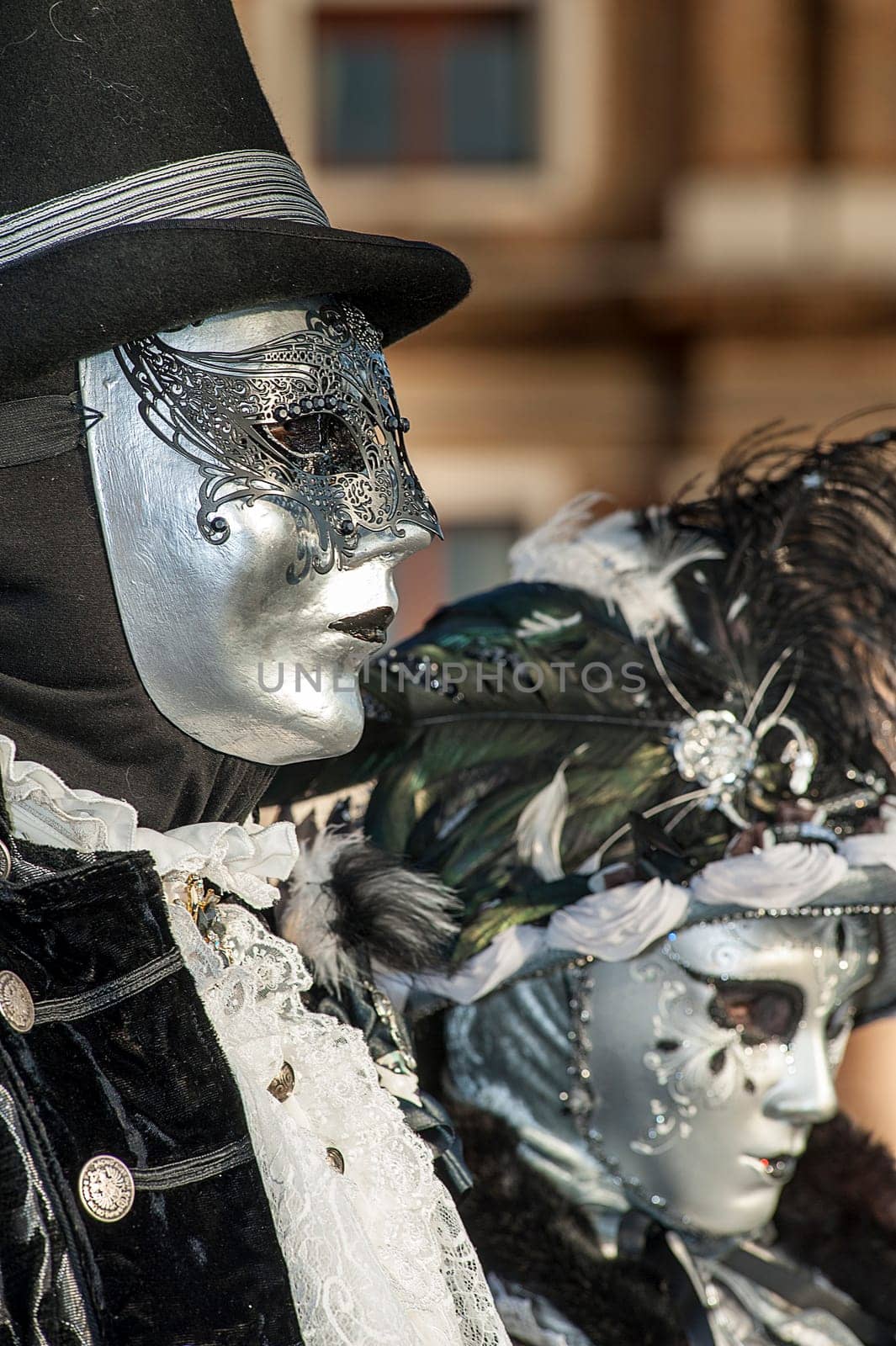 VENICE, ITALY - Febrary 5 2018: The masks of the Venice carnival 2018.