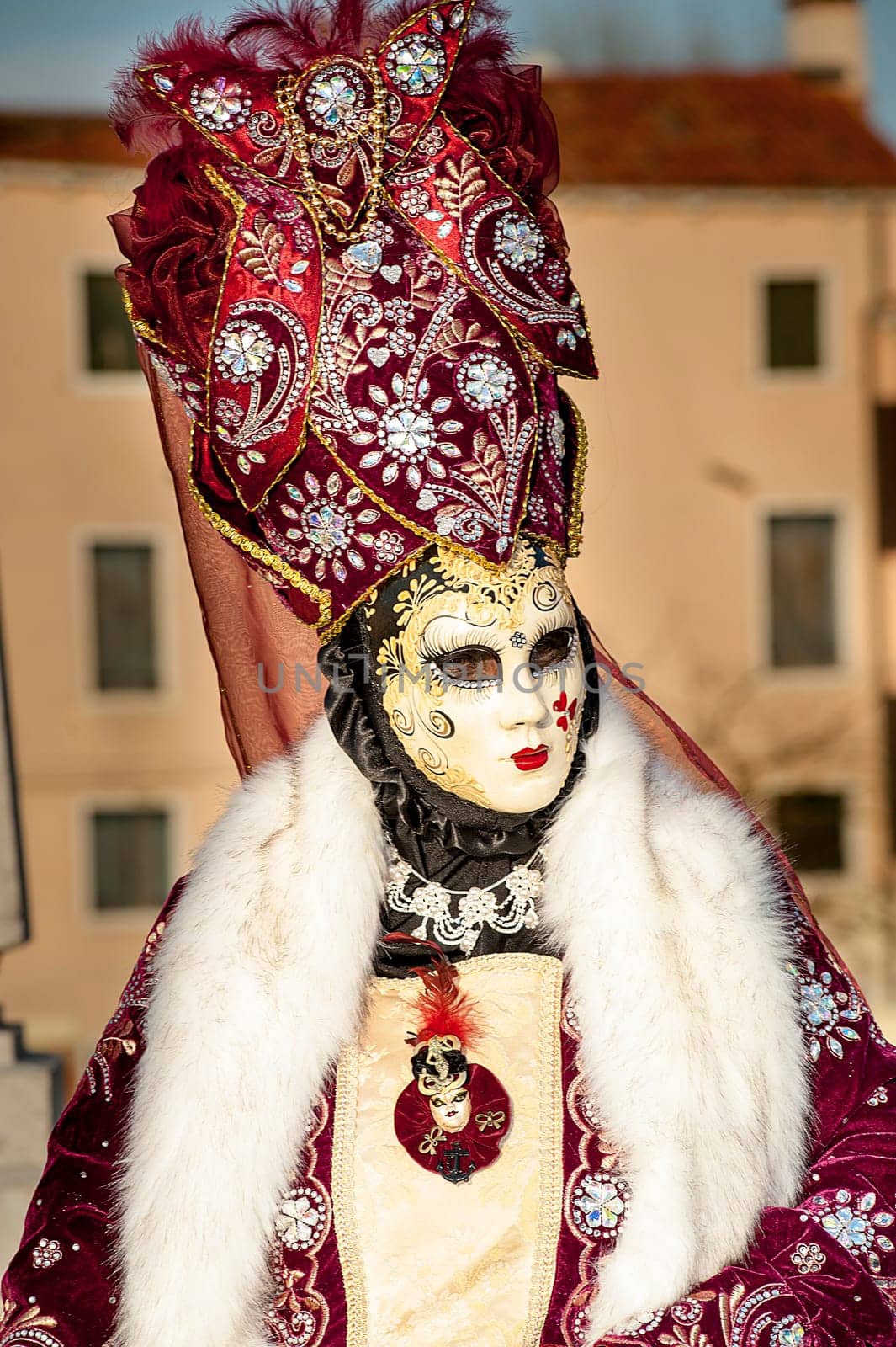 VENICE, ITALY - Febrary 5 2018: The masks of the Venice carnival 2018.