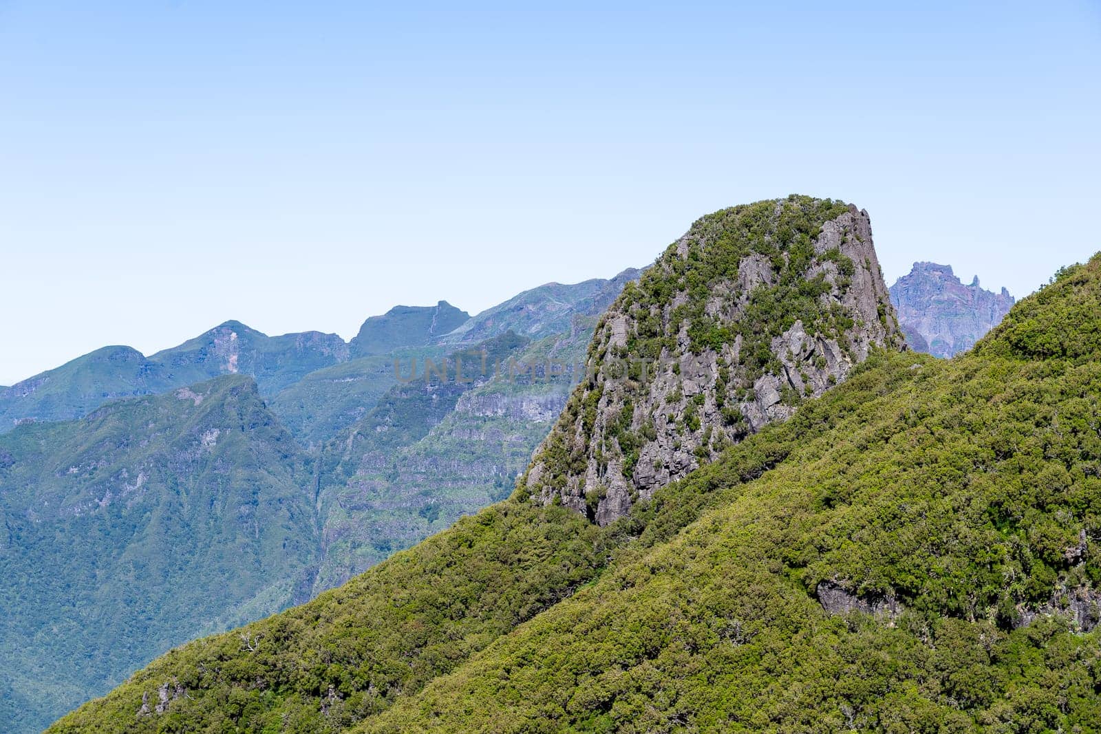 View to Pico Arieiro mountain in Madeira island, Portugal