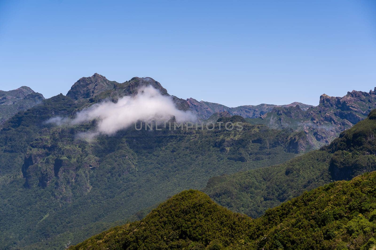 View to Pico Arieiro mountain in Madeira island, Portugal