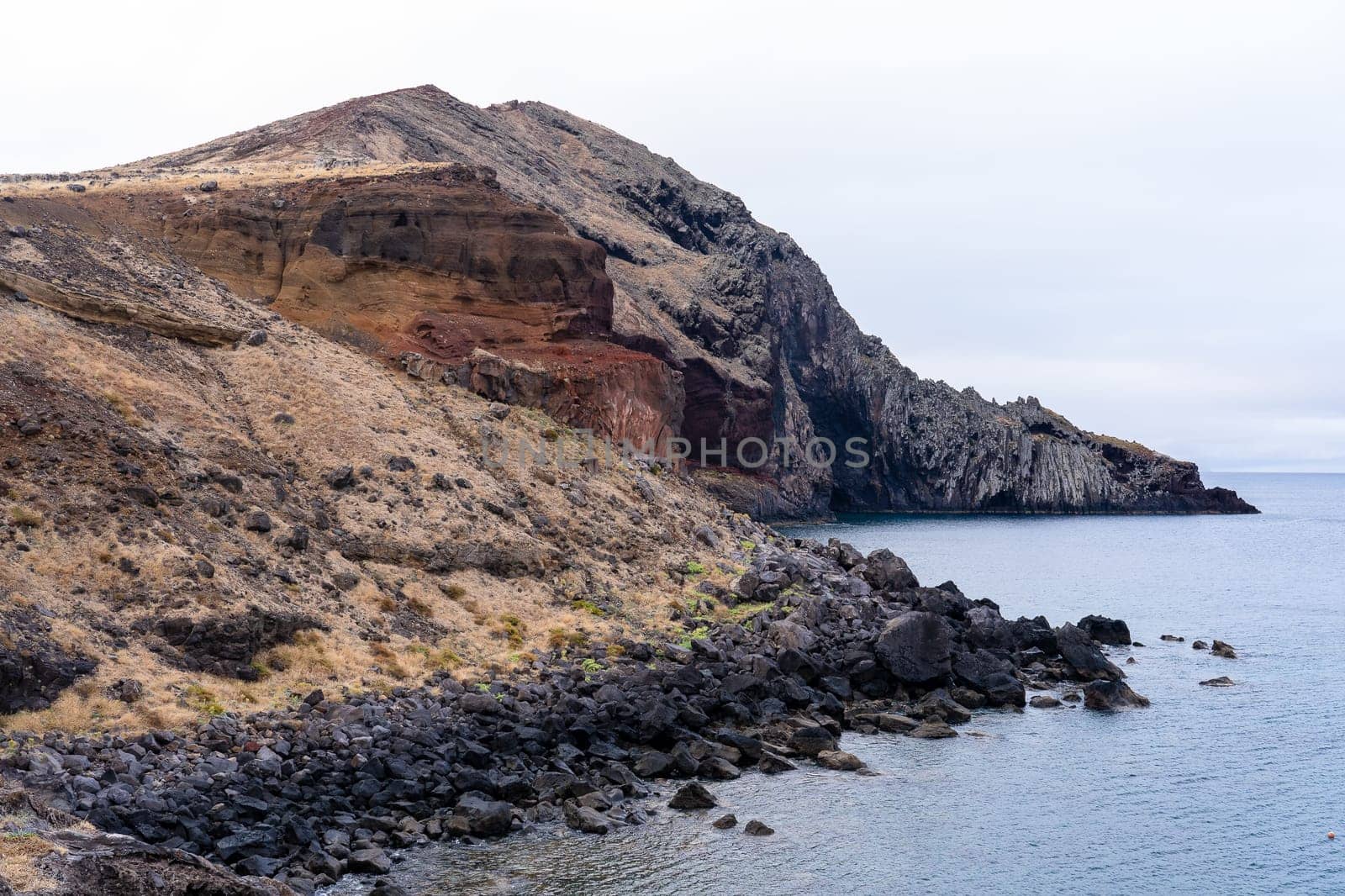 Cliffs at Ponta de Sao Lourenco. Cape is the most eastern point of Madeira island