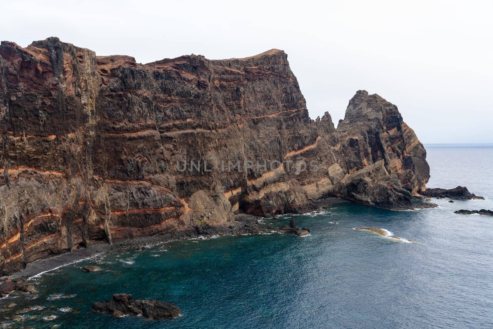 Cliffs at Ponta de Sao Lourenco. Cape is the most eastern point of Madeira island