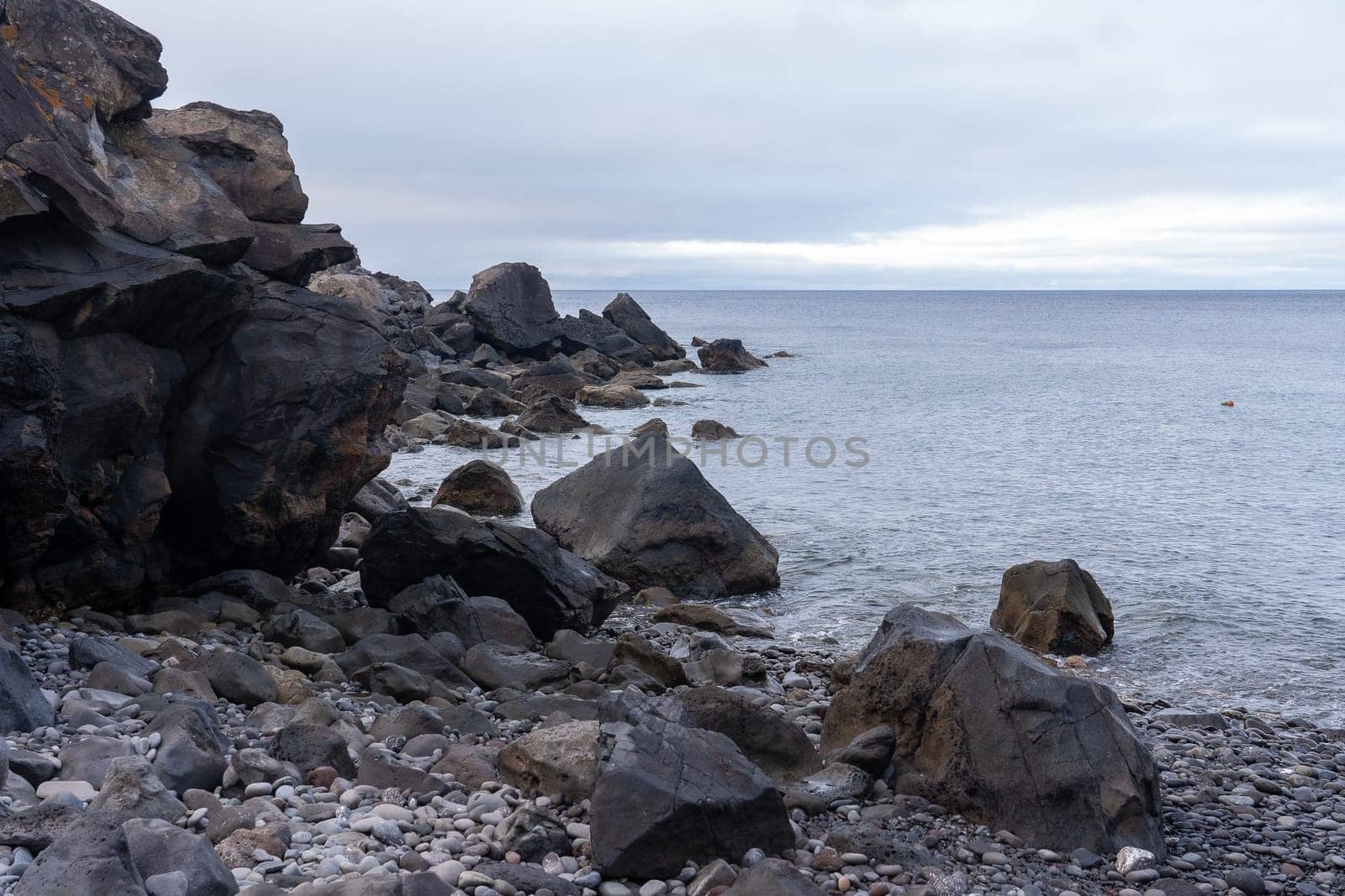 A rocky beach on the east coast of Madeira. Portugal
