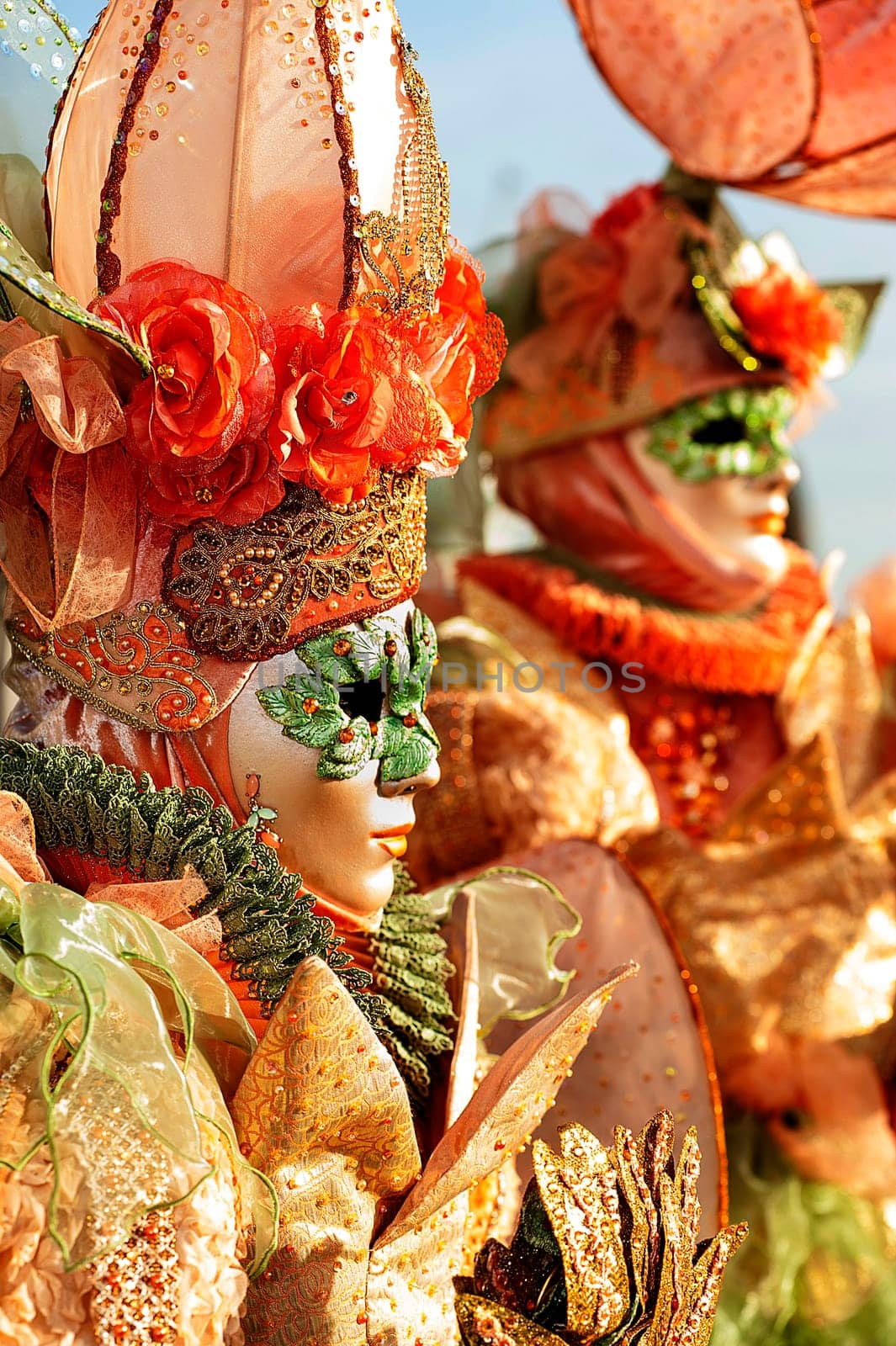 VENICE, ITALY - Febrary 5 2018: The masks of the Venice carnival 2018.