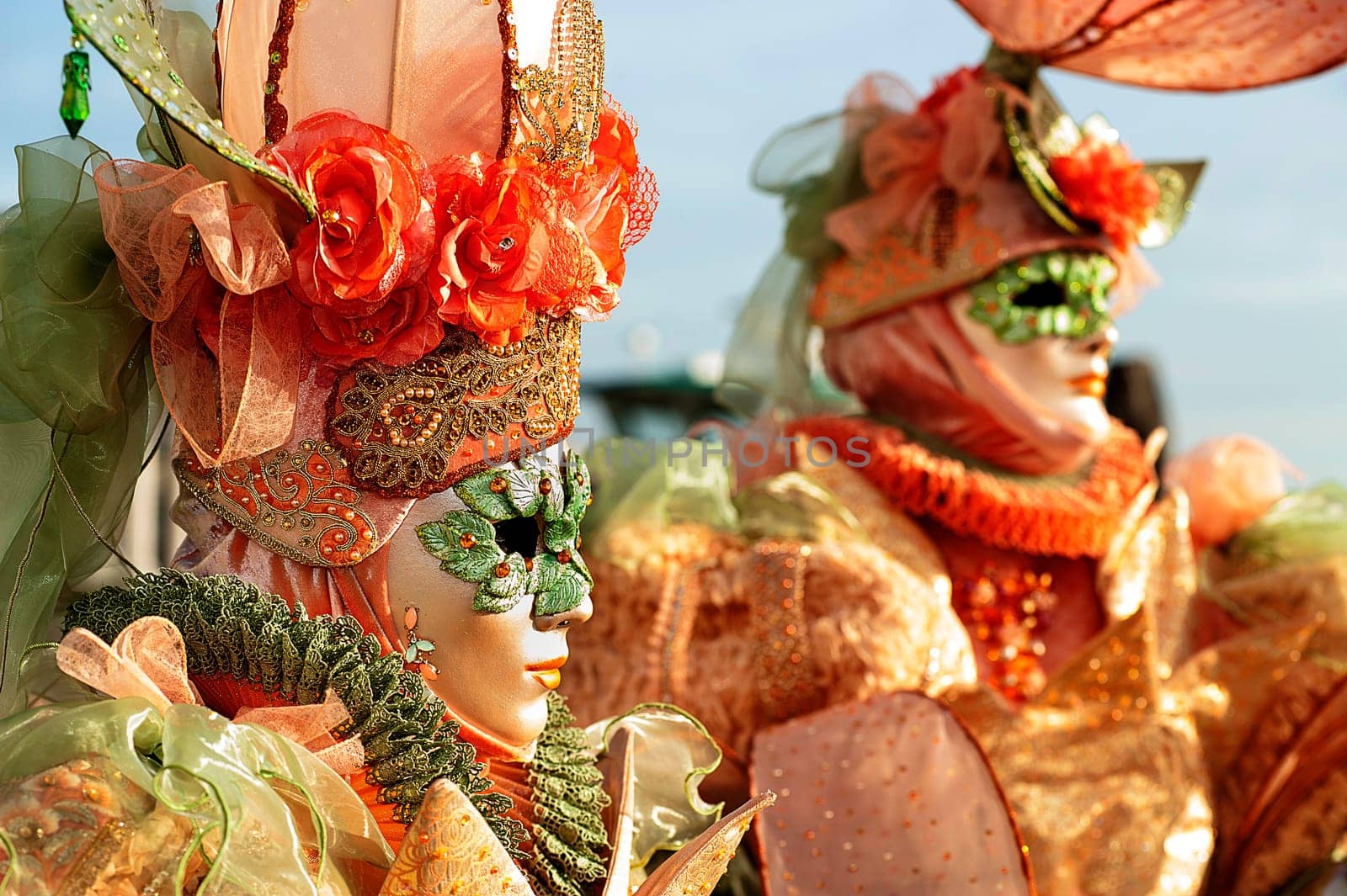 VENICE, ITALY - Febrary 5 2018: The masks of the Venice carnival 2018.