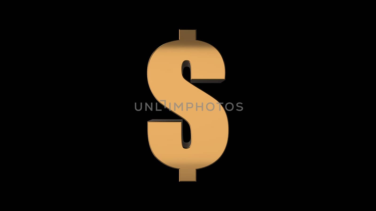 Dollar sign. Computer generated 3d render