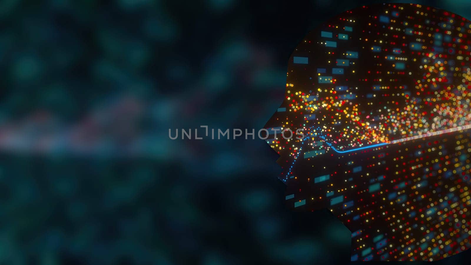 Head technology. Computer generated 3d render