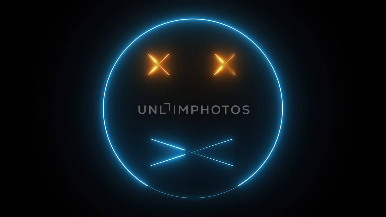 Neon emoji face. Computer generated 3d render,Neon emoji face. Computer generated 3d render