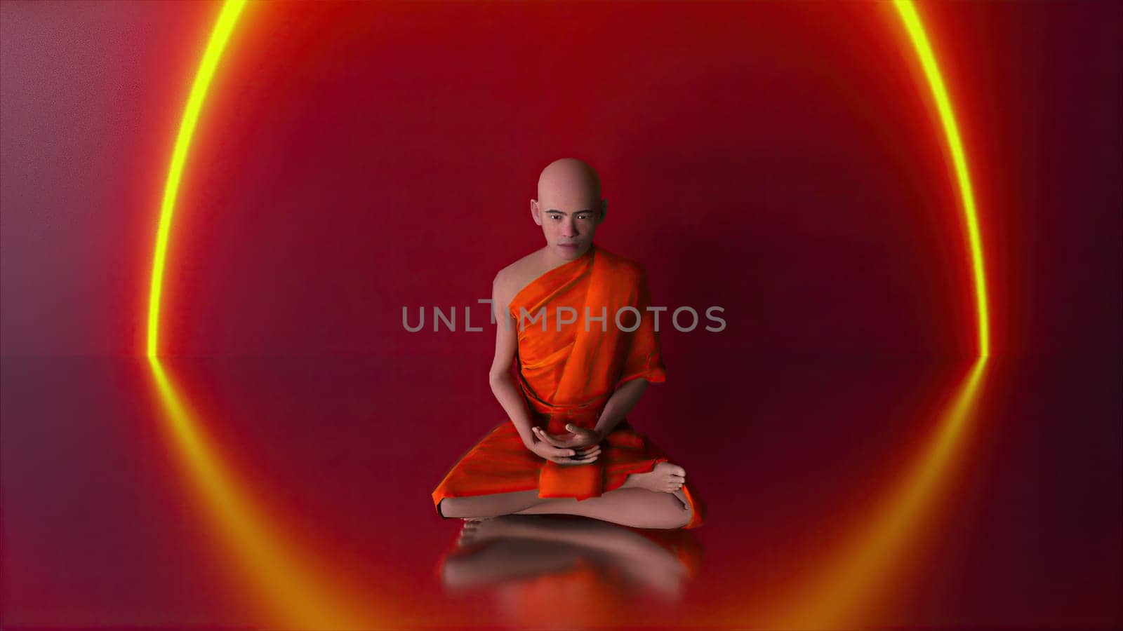 3d monk. Computer generated 3d render