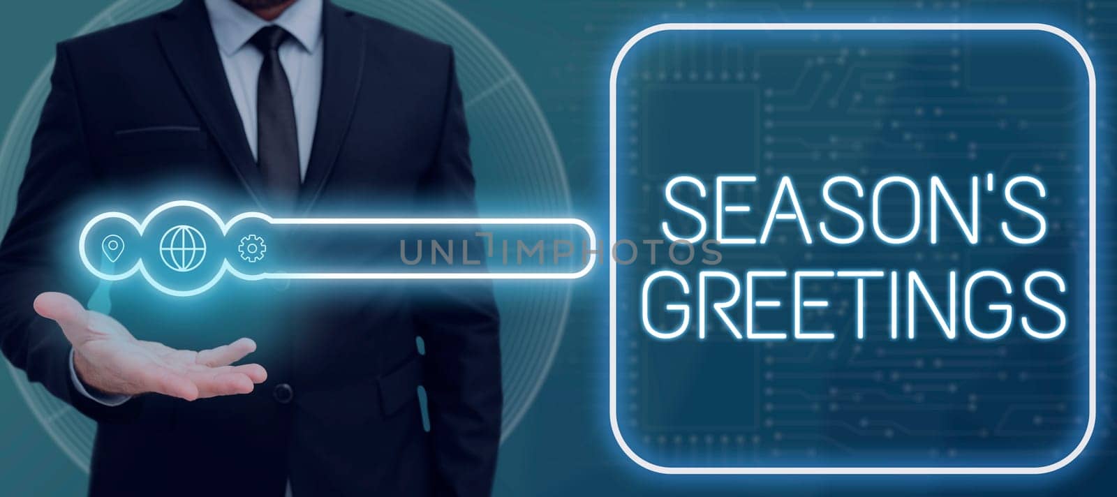 Text showing inspiration Season's Greetings, Business idea Used as an expression of goodwill during festivities