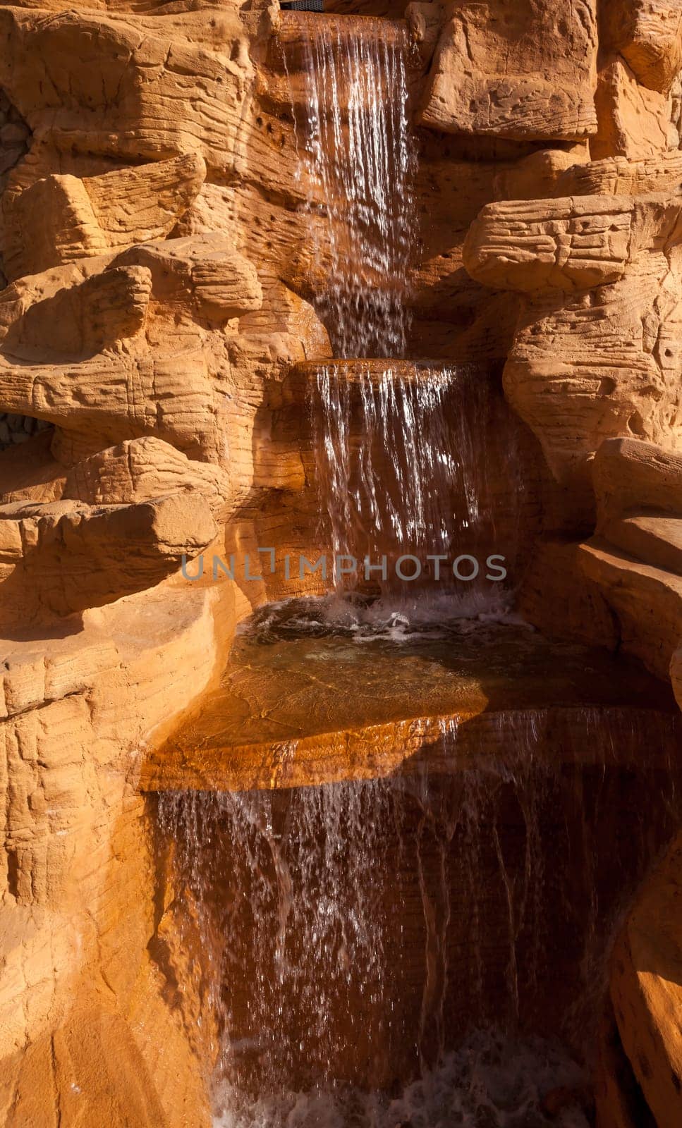 The waterfall on a rock in Egypt