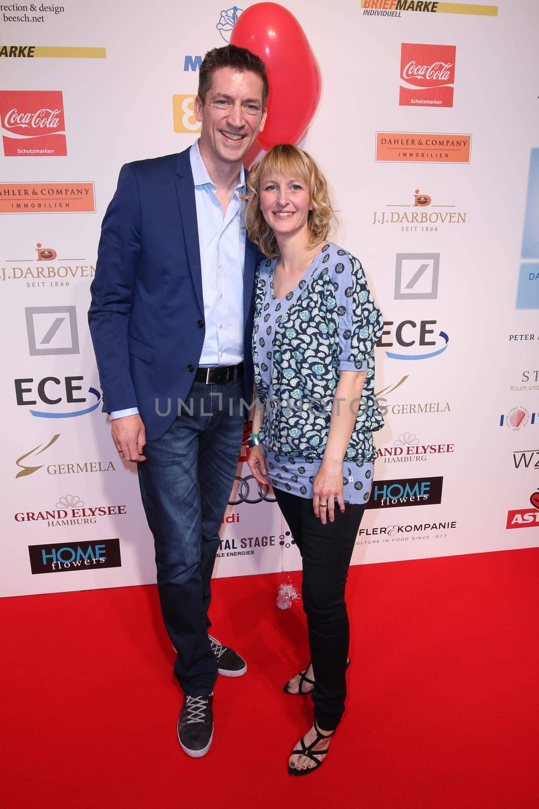 Steffen Hallaschka with wife Anne-Kathrin,charity event "The little heart in the center"" at the Curio Haus,Hamburg,14.06.2015"