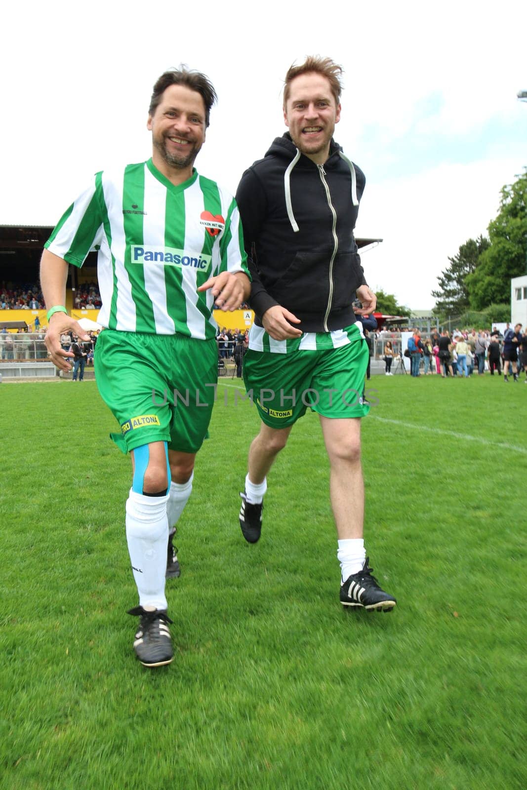 Johannes Oerding and Patrick Bach,The Charity Football Game Kicking with Heart at the Stadion Hoheluft,Hamburg,14.06.2015
