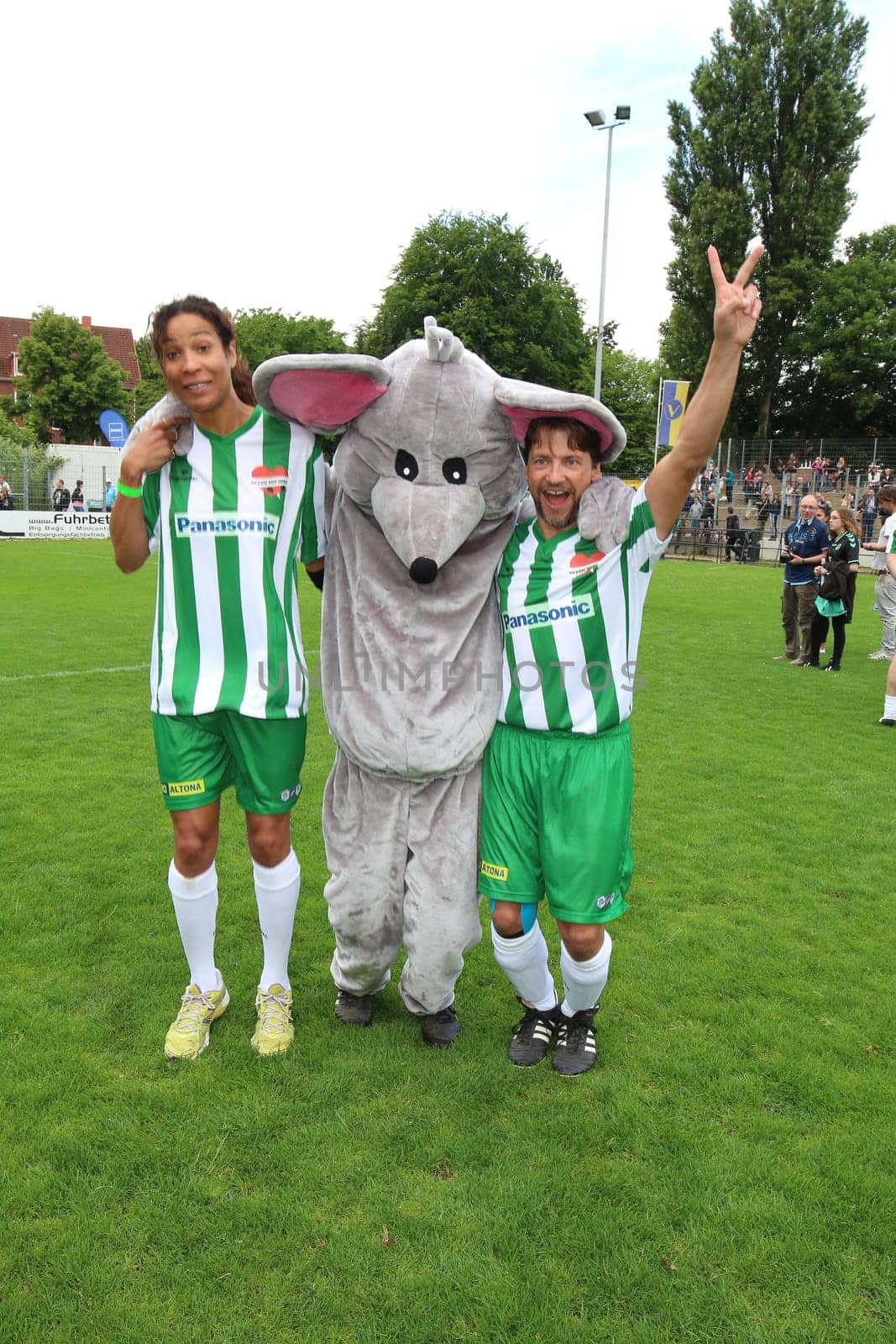 Annabelle Mandeng and Patrick Bach,The Charity Football Game Kicking with Heart at the Stadion Hoheluft,Hamburg,14.06.2015