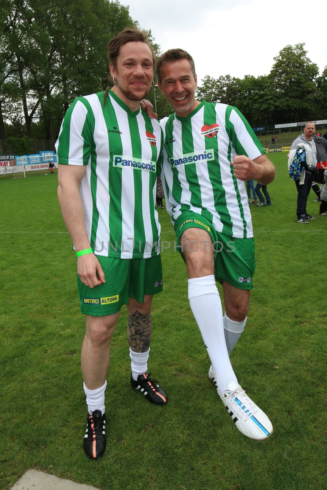 Stefan Eckert (Couiture) and Dirk Steffens,The Charity Football Game Kicking with Heart at the Stadion Hoheluft,Hamburg,14.06.2015