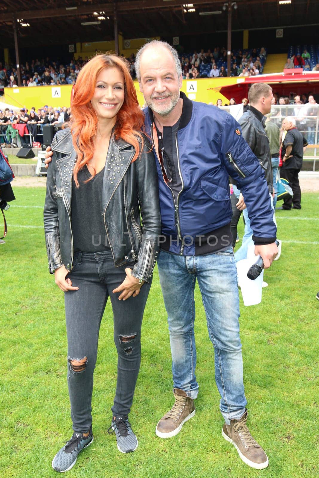 Yasmina Filali and Marek Ehrhardt,The charity football game Kicking with heart at the Stadion Hoheluft,Hamburg,14.06.2015