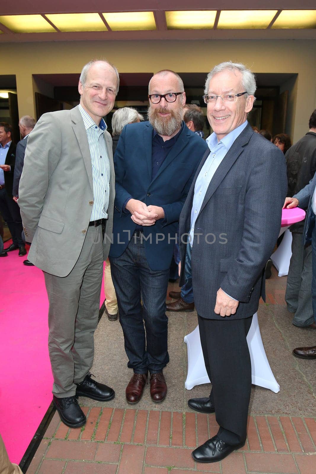 Michael Lang (Komoedie Winterhuder Faehrhaus),Zebu Kluth (Altonaer Theater) and Christian Seeler (Ohnsorg),start of the Privat Theater Tage at altonaer Theater,Hamburg,16.06.2015