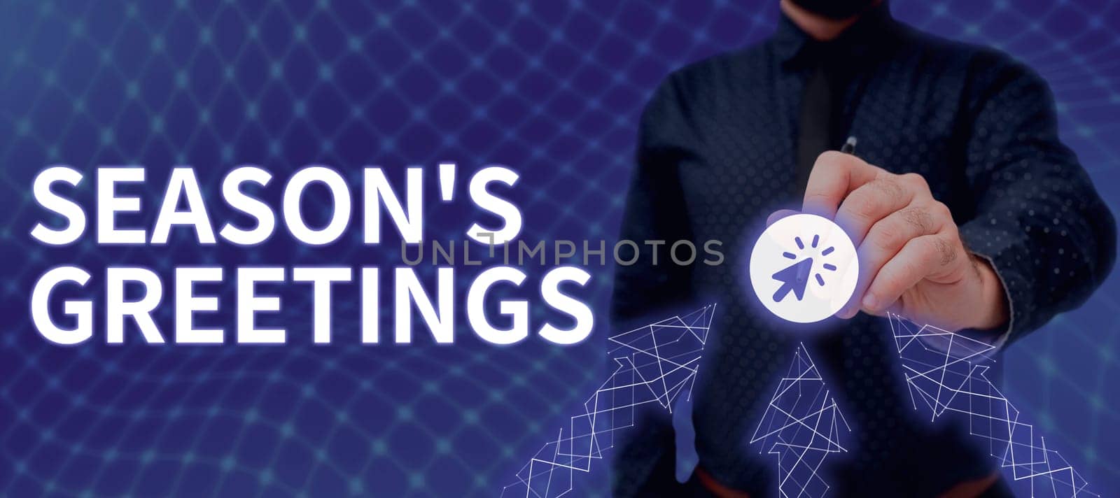 Conceptual display Season's Greetings, Concept meaning Used as an expression of goodwill during festivities