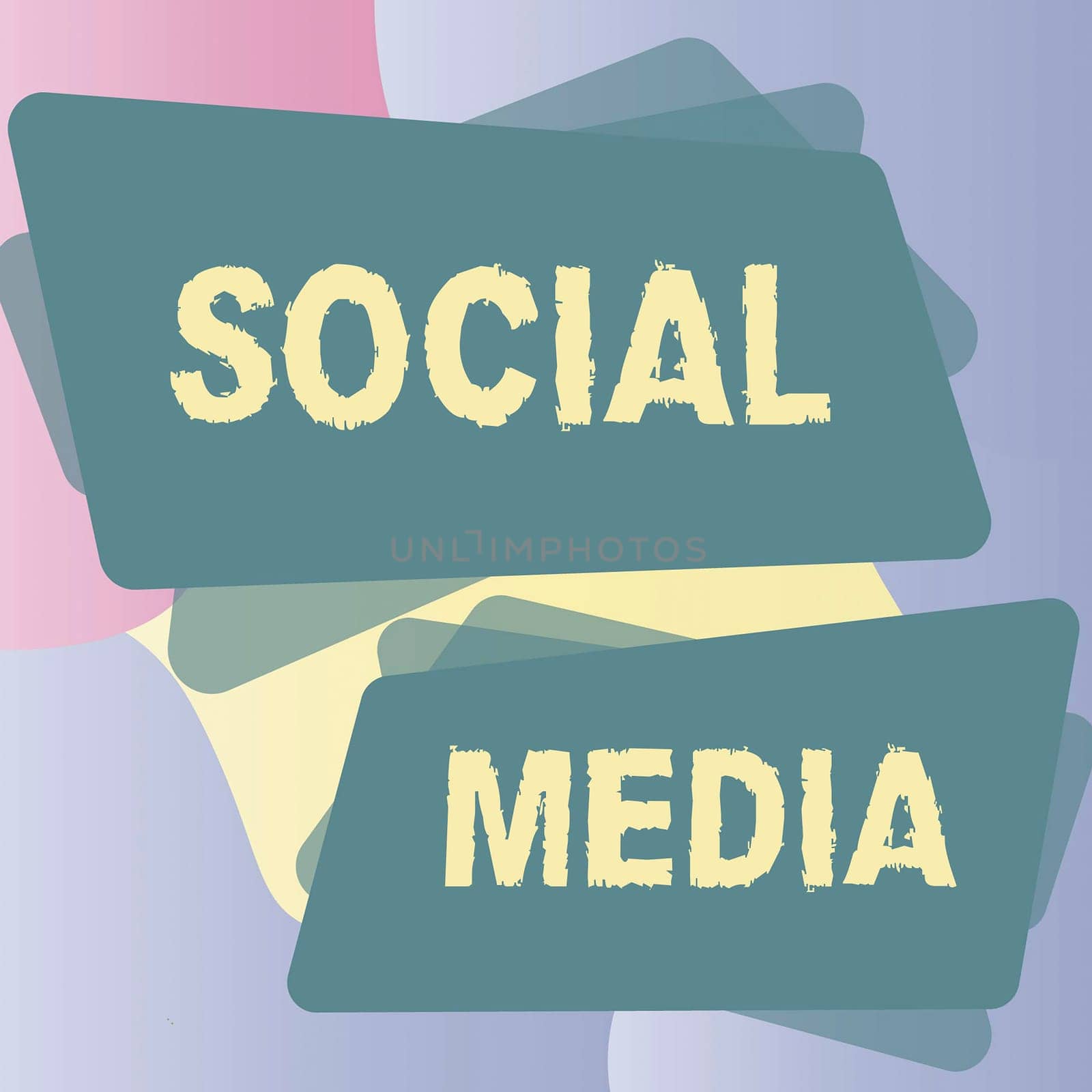 Conceptual caption Social Media, Business concept Online communication channel Networking Microblogging
