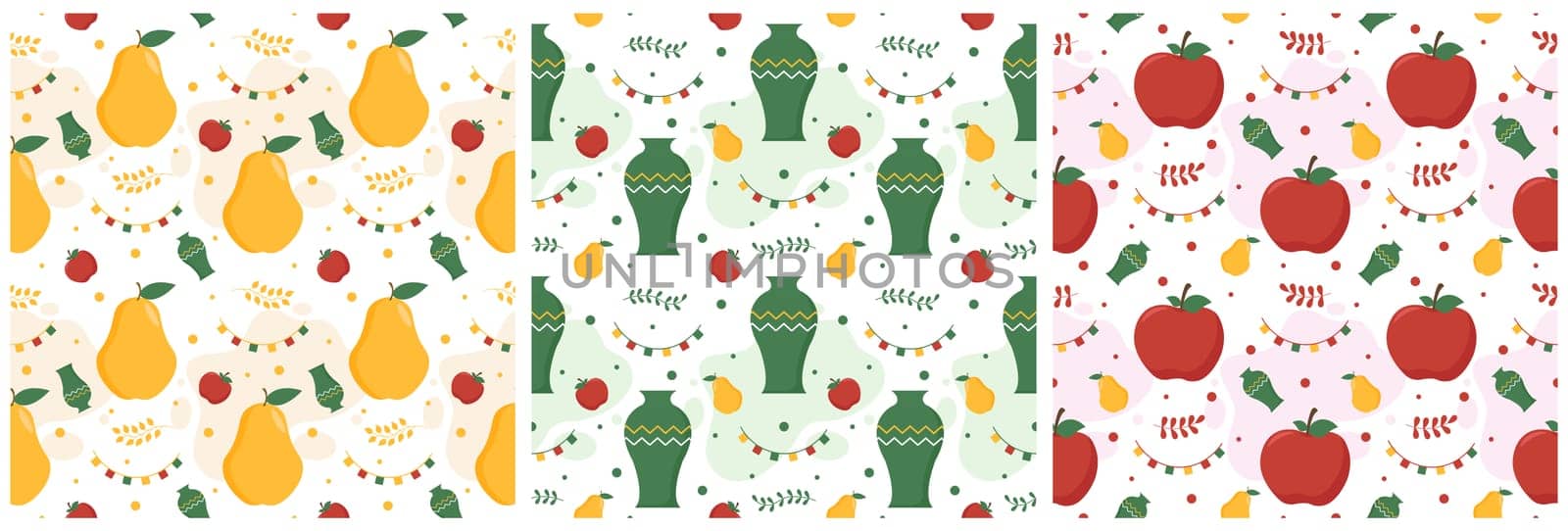 Set of Black History Month Seamless Pattern of African American Holiday in Template Hand Drawn Cartoon Flat Design Illustration